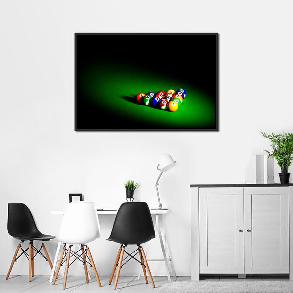 Billiard Balls Under Light Panoramic Canvas Wall Art-1 Piece-36&quot; x 12&quot;-Tiaracle