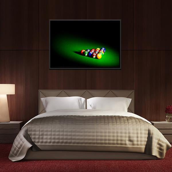 Billiard Balls Under Light Panoramic Canvas Wall Art-1 Piece-36&quot; x 12&quot;-Tiaracle
