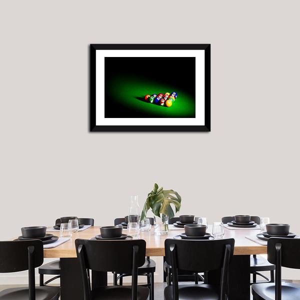 Billiard Balls Under Light Panoramic Canvas Wall Art-1 Piece-36&quot; x 12&quot;-Tiaracle