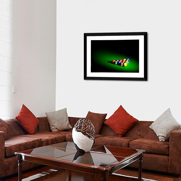 Billiard Balls Under Light Panoramic Canvas Wall Art-1 Piece-36&quot; x 12&quot;-Tiaracle