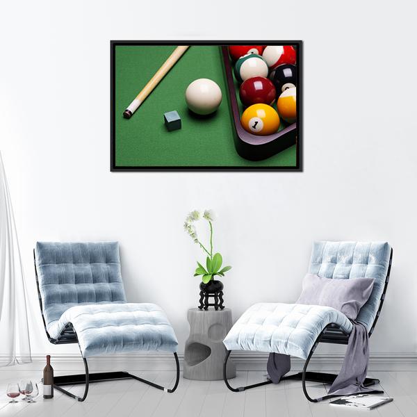 Billiard Equipment Canvas Wall Art-3 Horizontal-Gallery Wrap-25&quot; x 16&quot;-Tiaracle