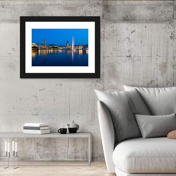 Binnenalster Lake Canvas Wall Art-3 Horizontal-Gallery Wrap-25" x 16"-Tiaracle