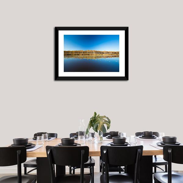 Birch Forest & Lake Canvas Wall Art-3 Horizontal-Gallery Wrap-25" x 16"-Tiaracle