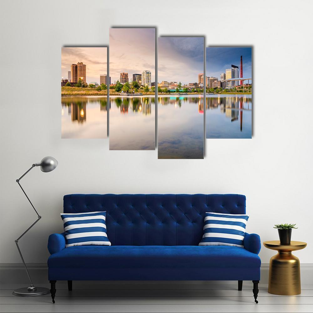 Birmigham Alabama Skyline Canvas Wall Art-4 Pop-Gallery Wrap-50" x 32"-Tiaracle