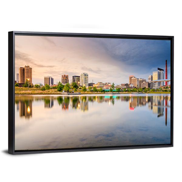 Birmigham Alabama Skyline Canvas Wall Art-3 Horizontal-Gallery Wrap-25" x 16"-Tiaracle