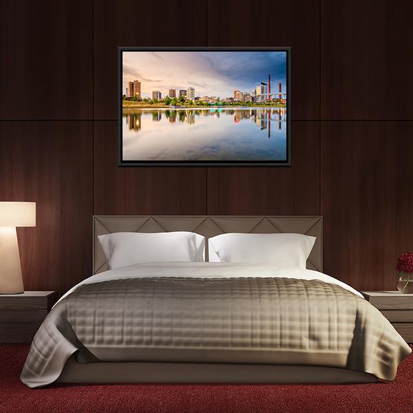Birmigham Alabama Skyline Canvas Wall Art-3 Horizontal-Gallery Wrap-25" x 16"-Tiaracle