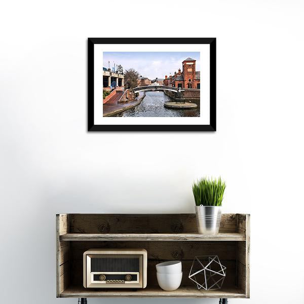 Birmingham Water Canal Canvas Wall Art-1 Piece-Framed Print-20" x 16"-Tiaracle