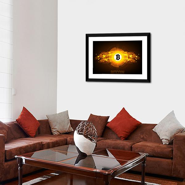 Bitcoin Digital Currency Canvas Wall Art-5 Horizontal-Gallery Wrap-22" x 12"-Tiaracle
