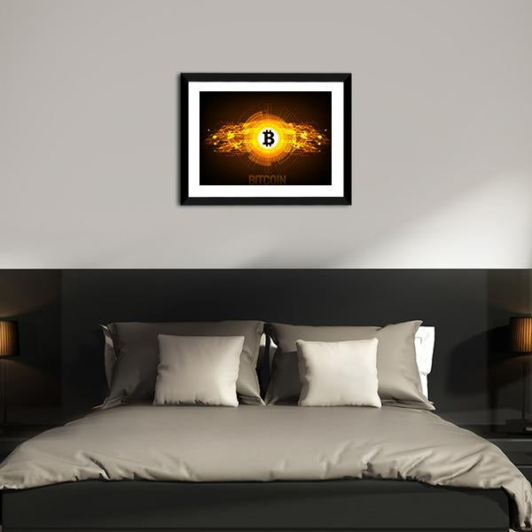 Bitcoin Digital Currency Canvas Wall Art-3 Horizontal-Gallery Wrap-25" x 16"-Tiaracle