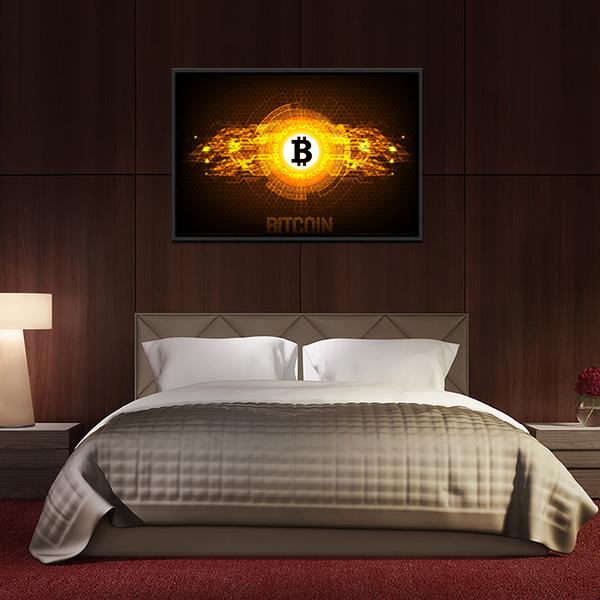Bitcoin Digital Currency Canvas Wall Art-3 Horizontal-Gallery Wrap-25" x 16"-Tiaracle