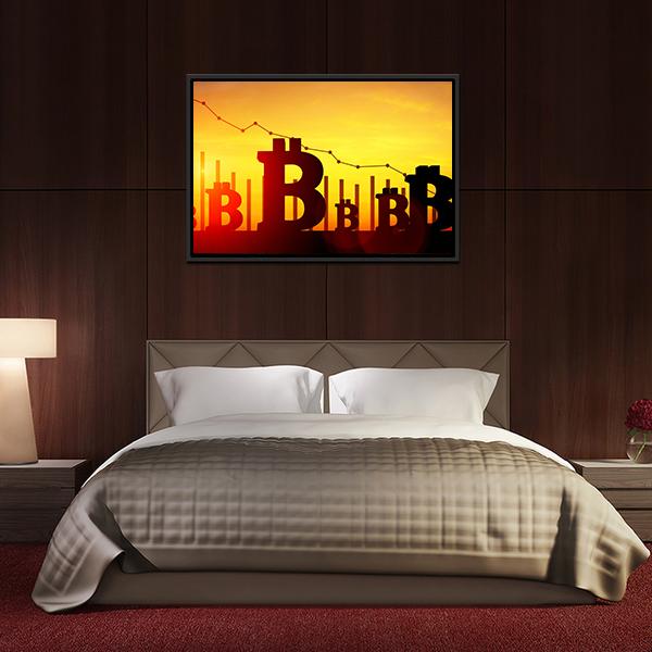 Bitcoin Illustration Panoramic Canvas Wall Art-1 Piece-36" x 12"-Tiaracle