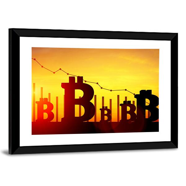 Bitcoin Illustration Panoramic Canvas Wall Art-1 Piece-36" x 12"-Tiaracle