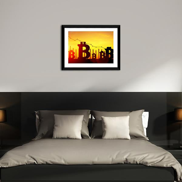Bitcoin Illustration Panoramic Canvas Wall Art-1 Piece-36" x 12"-Tiaracle