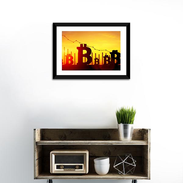 Bitcoin Illustration Panoramic Canvas Wall Art-1 Piece-36" x 12"-Tiaracle
