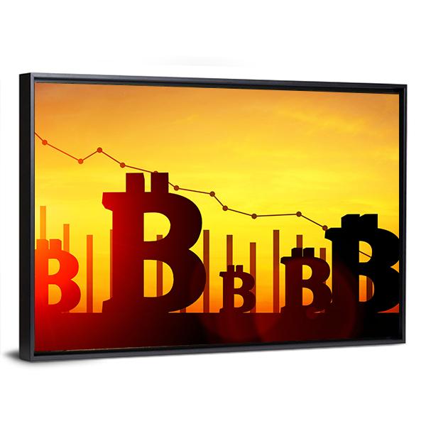 Bitcoin Illustration Panoramic Canvas Wall Art-1 Piece-36" x 12"-Tiaracle