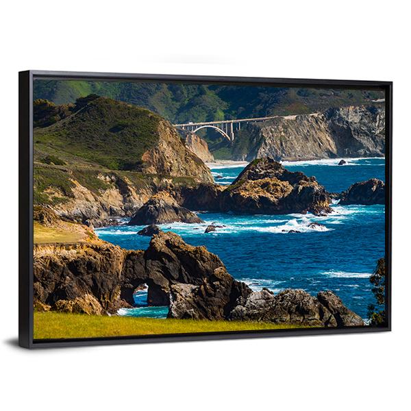 Bixby Creek Bridge Canvas Wall Art-3 Horizontal-Gallery Wrap-25" x 16"-Tiaracle
