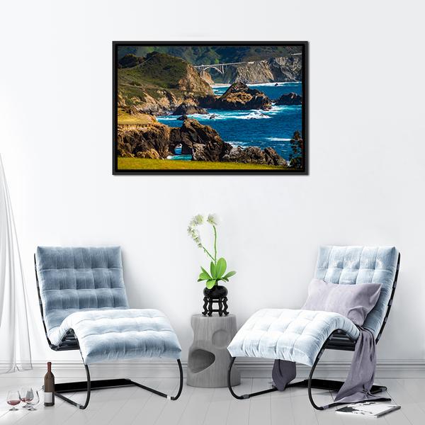 Bixby Creek Bridge Canvas Wall Art-3 Horizontal-Gallery Wrap-25" x 16"-Tiaracle