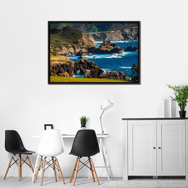Bixby Creek Bridge Canvas Wall Art-3 Horizontal-Gallery Wrap-25" x 16"-Tiaracle