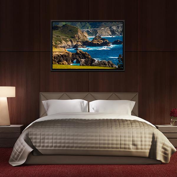 Bixby Creek Bridge Canvas Wall Art-3 Horizontal-Gallery Wrap-25" x 16"-Tiaracle