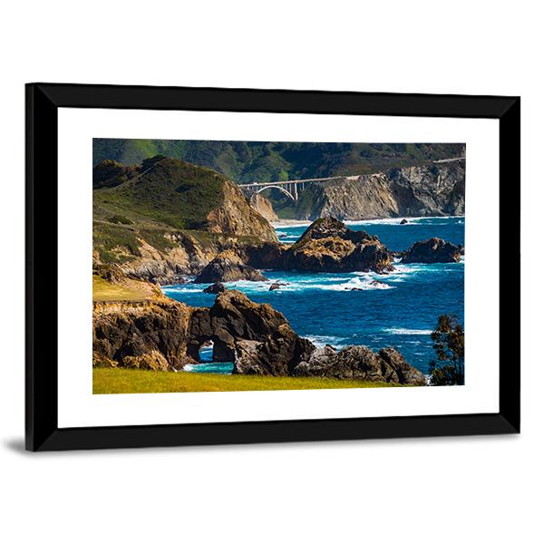 Bixby Creek Bridge Canvas Wall Art-3 Horizontal-Gallery Wrap-25" x 16"-Tiaracle