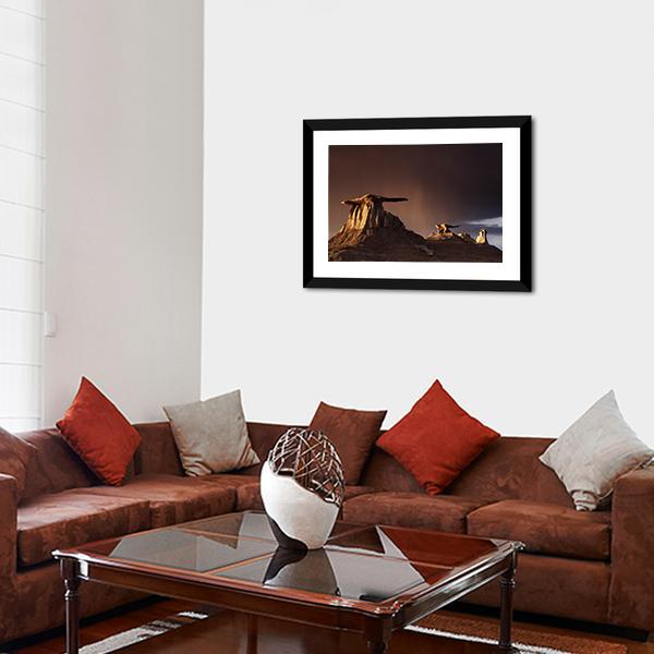 Bizarre Rock In Bisti Badlands Canvas Wall Art-3 Horizontal-Gallery Wrap-25" x 16"-Tiaracle