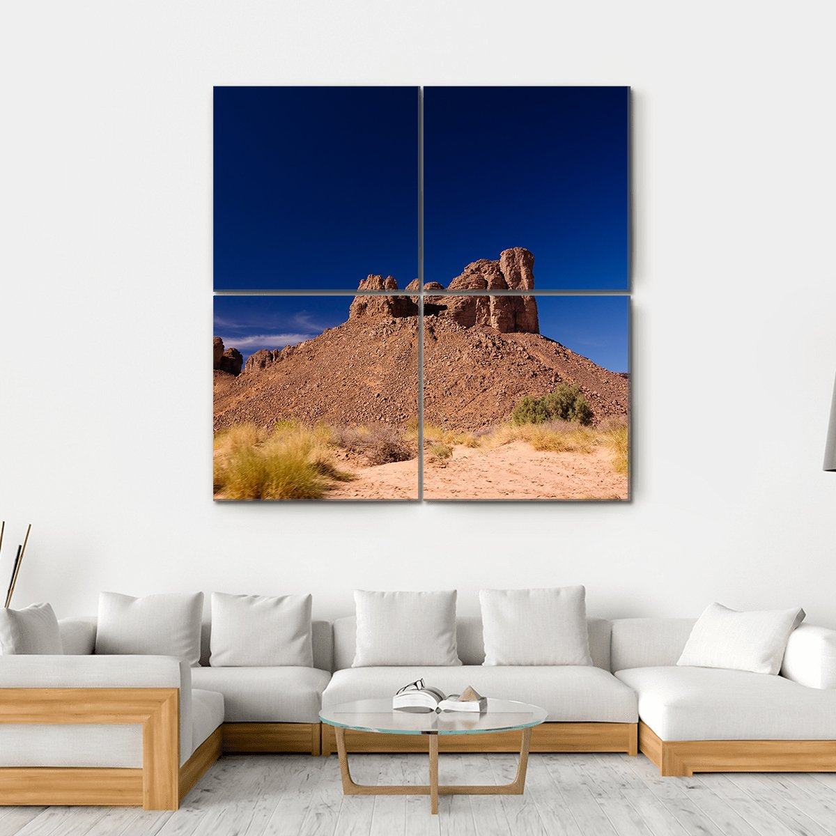 Bizzare Rock Formation Algeria Canvas Wall Art-4 Square-Gallery Wrap-17" x 17"-Tiaracle