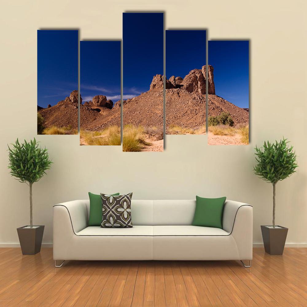 Bizzare Rock Formation Algeria Canvas Wall Art-5 Pop-Gallery Wrap-47" x 32"-Tiaracle