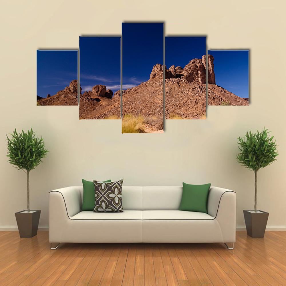 Bizzare Rock Formation Algeria Canvas Wall Art-5 Star-Gallery Wrap-62" x 32"-Tiaracle