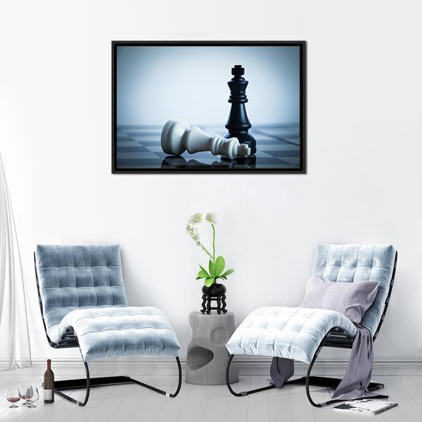 Black &amp; White Chess Canvas Wall Art-3 Horizontal-Gallery Wrap-25&quot; x 16&quot;-Tiaracle