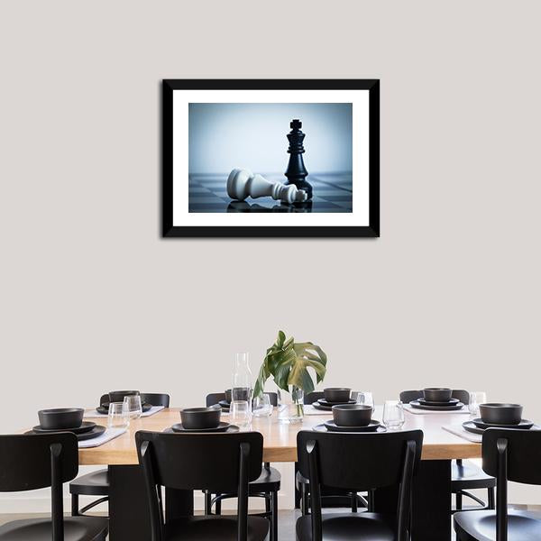 Black &amp; White Chess Canvas Wall Art-3 Horizontal-Gallery Wrap-25&quot; x 16&quot;-Tiaracle