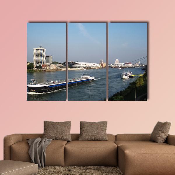 Cargo Ship & Cruise Ship Canvas Wall Art-5 Pop-Gallery Wrap-47" x 32"-Tiaracle