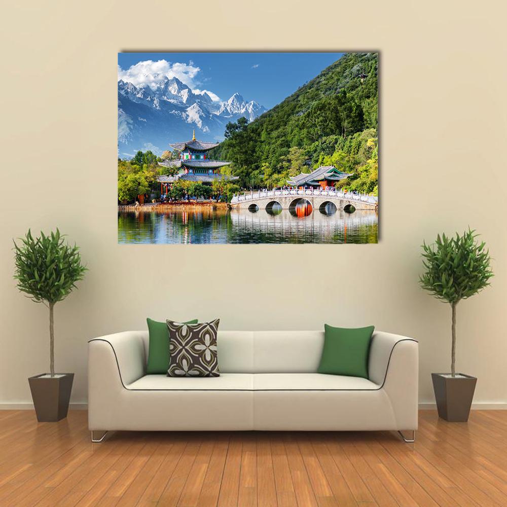 Black Dragon Pool Canvas Wall Art-1 Piece-Gallery Wrap-36" x 24"-Tiaracle