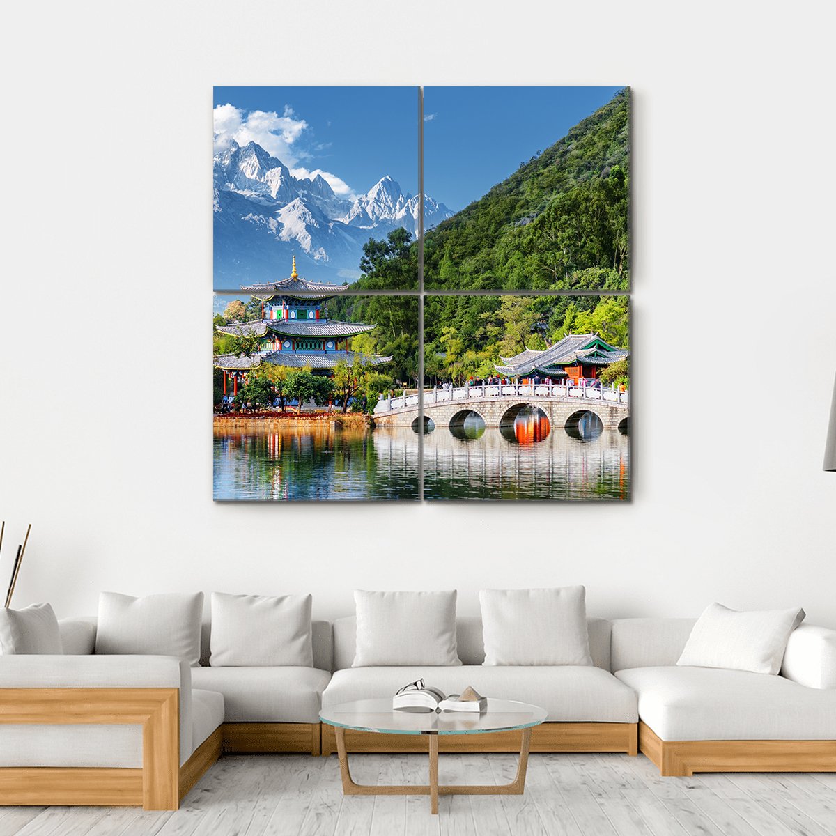 Black Dragon Pool Canvas Wall Art-4 Square-Gallery Wrap-17" x 17"-Tiaracle