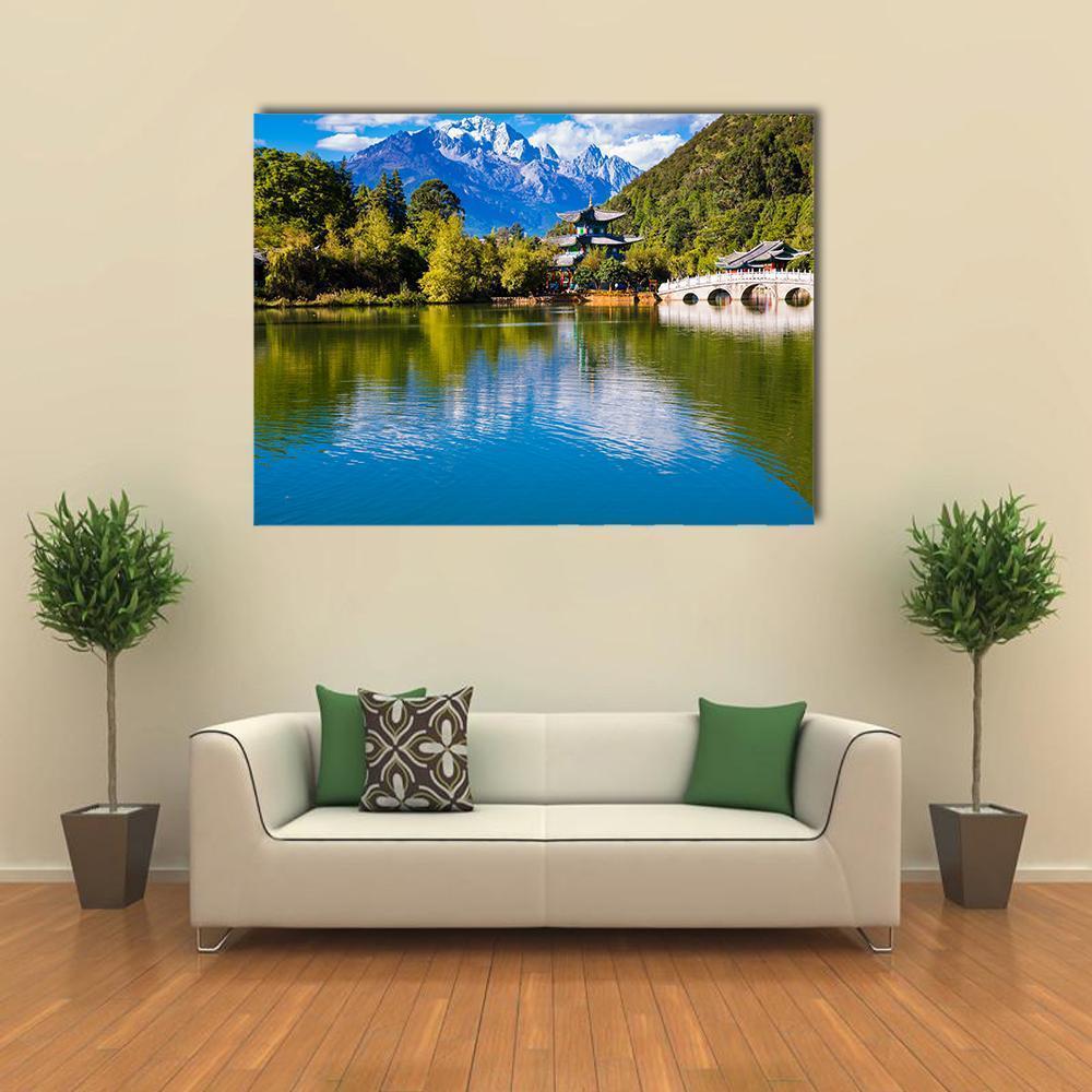 Black Dragon Pool China Canvas Wall Art-1 Piece-Gallery Wrap-48" x 32"-Tiaracle