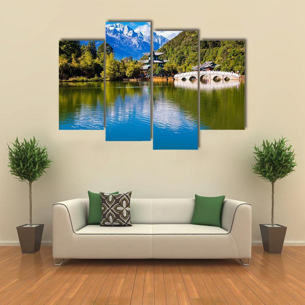 Black Dragon Pool China Canvas Wall Art-4 Pop-Gallery Wrap-50" x 32"-Tiaracle