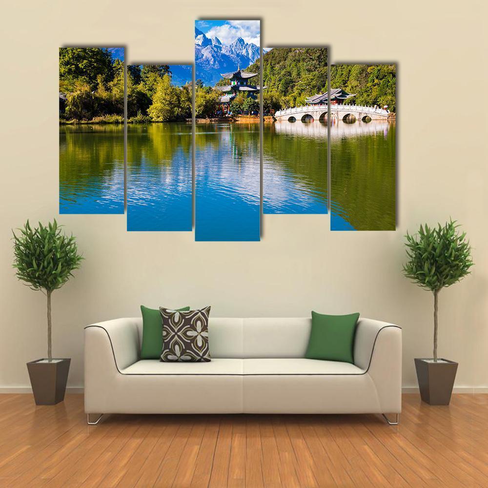 Black Dragon Pool China Canvas Wall Art-5 Pop-Gallery Wrap-47" x 32"-Tiaracle