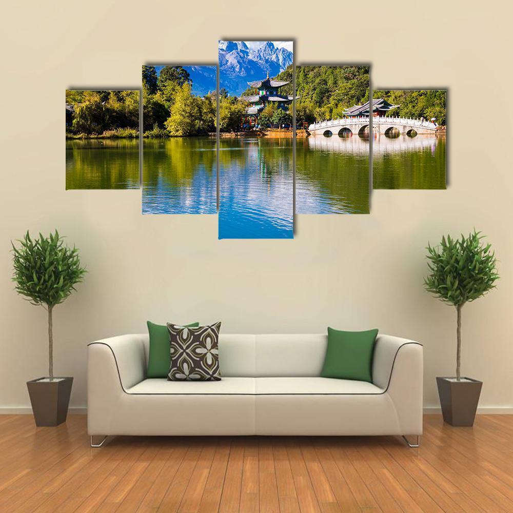 Black Dragon Pool China Canvas Wall Art-5 Star-Gallery Wrap-62" x 32"-Tiaracle