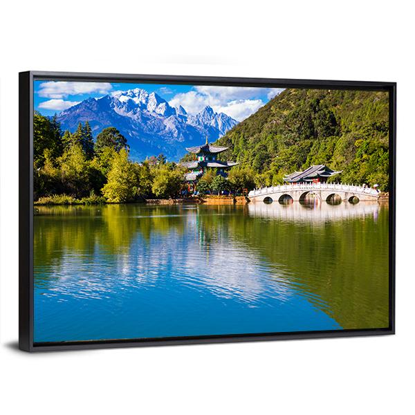 Black Dragon Pool China Canvas Wall Art-3 Horizontal-Gallery Wrap-25" x 16"-Tiaracle
