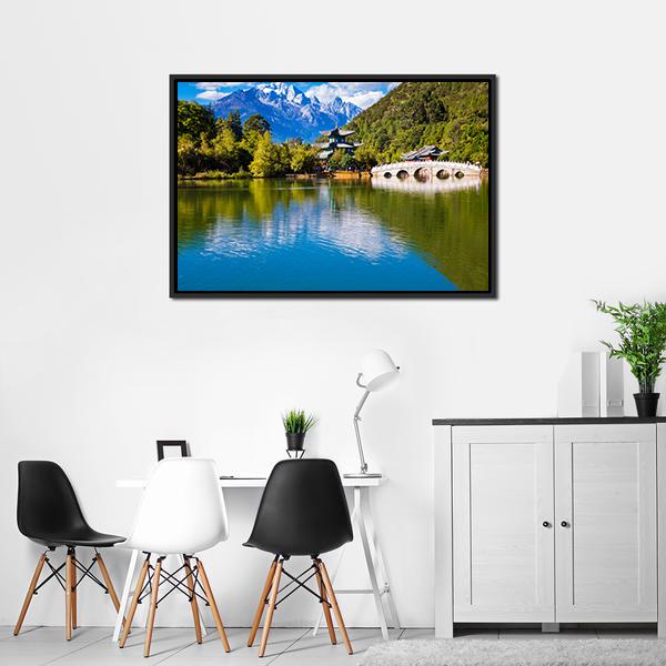 Black Dragon Pool China Canvas Wall Art-3 Horizontal-Gallery Wrap-25" x 16"-Tiaracle