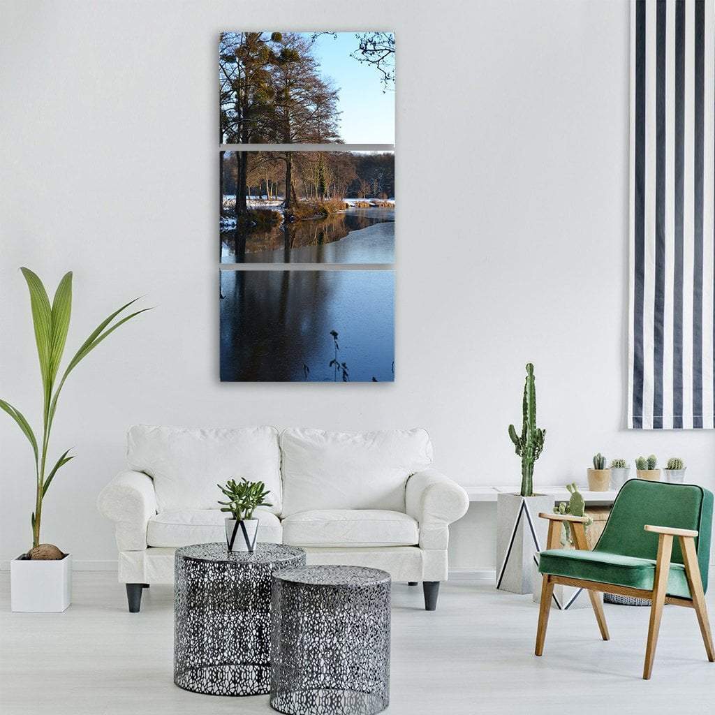 Black Forest In Winter Germany Vertical Canvas Wall Art-3 Vertical-Gallery Wrap-12" x 25"-Tiaracle