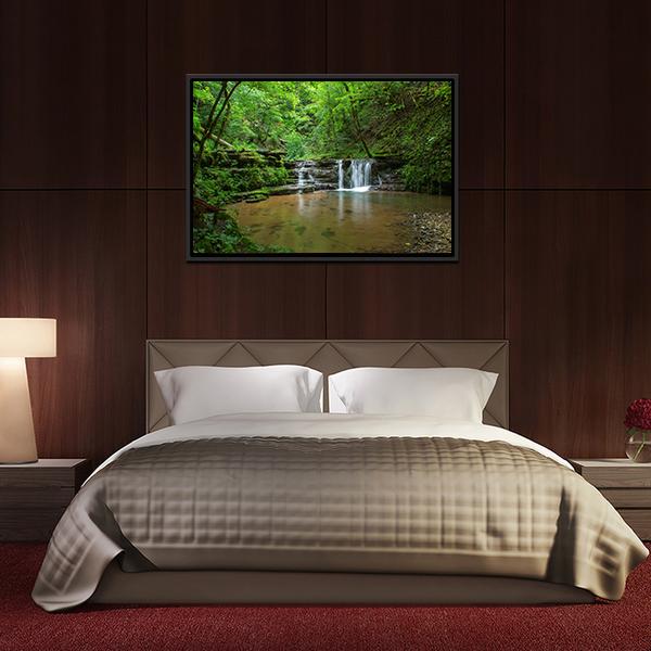 Black Forest Waterfall Germany Canvas Wall Art-3 Horizontal-Gallery Wrap-25" x 16"-Tiaracle