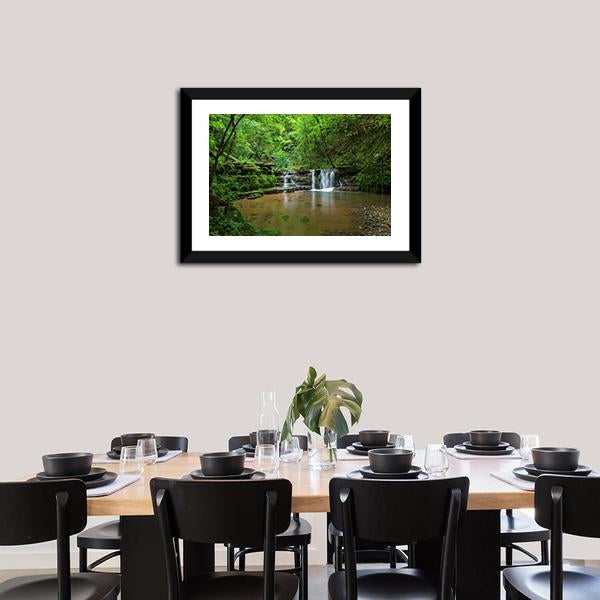 Black Forest Waterfall Germany Canvas Wall Art-3 Horizontal-Gallery Wrap-25" x 16"-Tiaracle