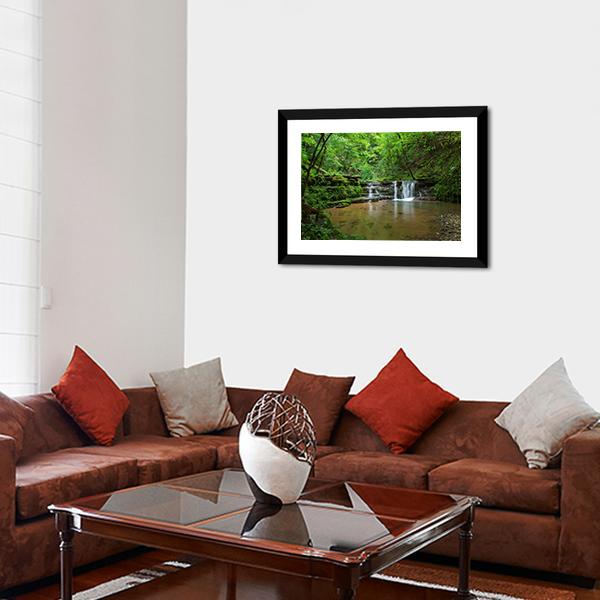 Black Forest Waterfall Germany Canvas Wall Art-3 Horizontal-Gallery Wrap-25" x 16"-Tiaracle