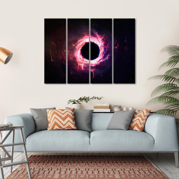 Black Hole Illustration Canvas Wall Art-4 Horizontal-Gallery Wrap-34" x 24"-Tiaracle