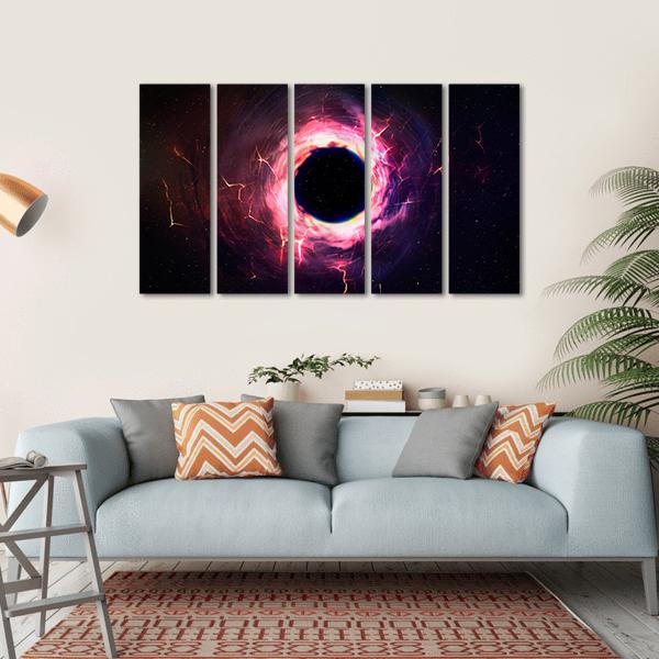 Black Hole Illustration Canvas Wall Art-5 Horizontal-Gallery Wrap-22" x 12"-Tiaracle