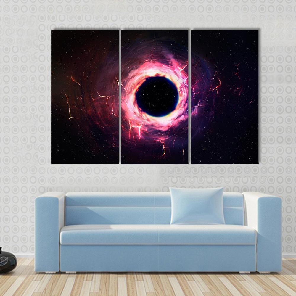 Black Hole Illustration Canvas Wall Art-3 Horizontal-Gallery Wrap-37" x 24"-Tiaracle
