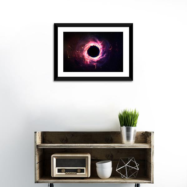 Black Hole Illustration Canvas Wall Art-1 Piece-Framed Print-20" x 16"-Tiaracle