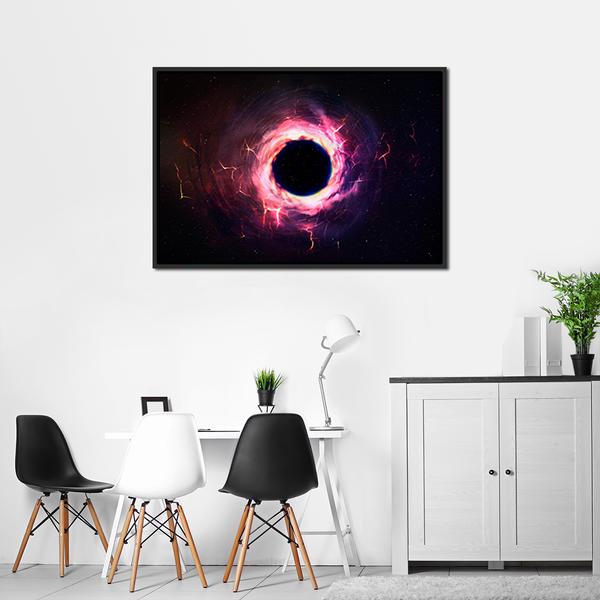 Black Hole Illustration Panoramic Canvas Wall Art-1 Piece-36" x 12"-Tiaracle