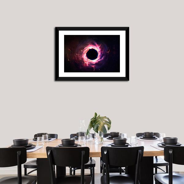 Black Hole Illustration Panoramic Canvas Wall Art-1 Piece-36" x 12"-Tiaracle