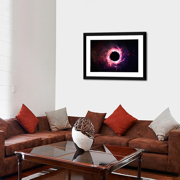 Black Hole Illustration Panoramic Canvas Wall Art-1 Piece-36" x 12"-Tiaracle